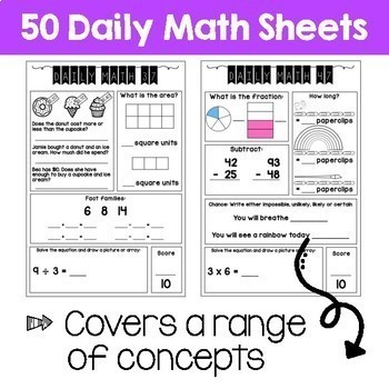 Daily Math Review 3rd Grade WHOLE YEAR BUNDLE! (Aus & US Version)