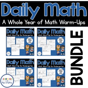 Preview of Daily Math Warm Up KINDERGARTEN BUNDLE