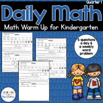 Preview of Daily Math Warm Up KINDERGARTEN Quarter 1