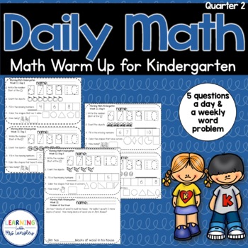 Preview of Daily Math Warm Up KINDERGARTEN Quarter 2