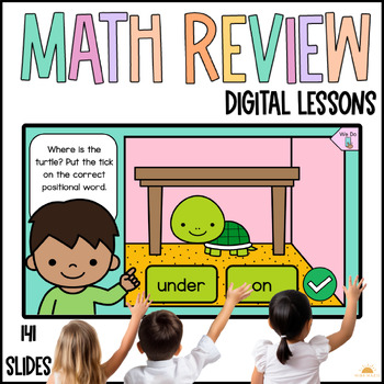 Preview of Daily Math Review Kindergarten Pre K Digital Resource Length Position Time