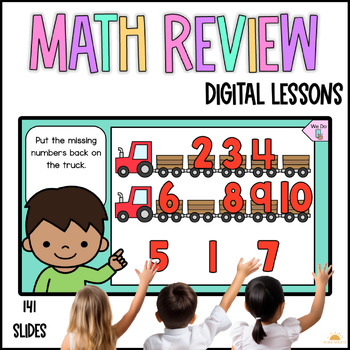 Preview of Daily Math Review Kindergarten Pre K Digital Centres, Counting, Addition, Shapes