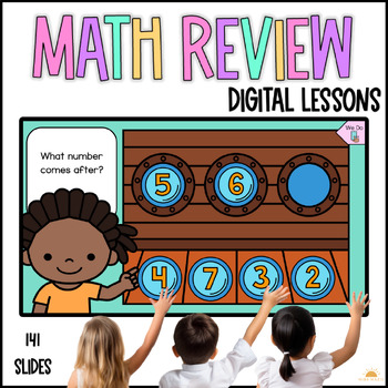 Preview of Daily Math Digital Review Kindergarten, Pre K, Numbers to 10, Addition, Time