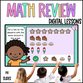 Preview of Daily Math Review Kindergarten Pre K Place Value Number Bonds Data AB Patterns