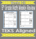 Daily Math Review- TEKS Aligned- Weeks 1-10