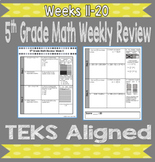 Daily Math Review- TEKS Aligned- Weeks 11-20
