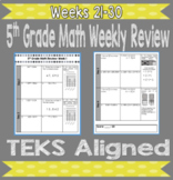 Daily Math Review- TEKS Aligned- Weeks 21-30