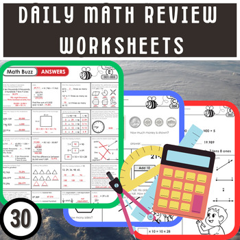 Preview of Daily Math Review Worksheets: Sharpen Your Math Skills Daily!