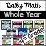 Daily Math Review by Month Bundle 4th Grade Common Core
