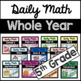 Daily Math Review by Month Bundle 5th Grade Common Core