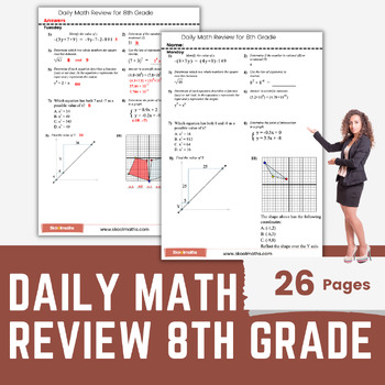 Preview of Daily Math Review for 8th Grade Worksheets with Answers