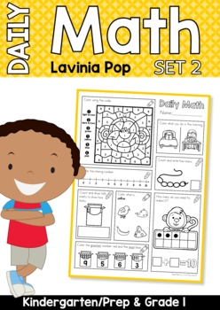 Preview of Daily Math Set 2: counting, graphing, addition, time, patterns