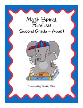 Preview of Daily Math Spiral Review For Second Grade - Week 1