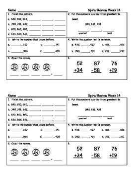 Daily Math Spiral Review for Second Grade, Weeks 14-17 by Shelly Sitz