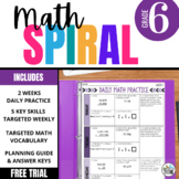 6th Grade Math Spiral Review: Free Daily Practice Activiti