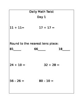 Preview of Daily Math Twist Packet 1