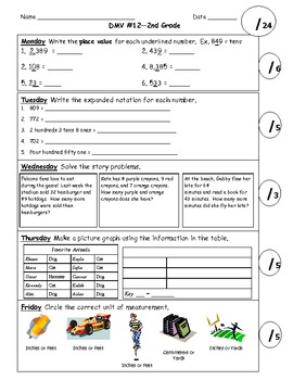 Daily Math Vitamin - Spiral Review by Ryann | Teachers Pay Teachers