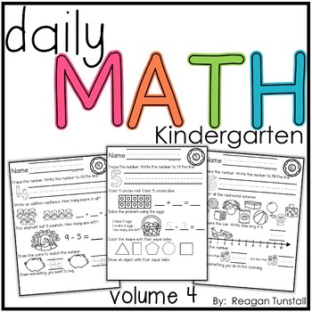 Preview of Daily Math Volume 4 Kindergarten