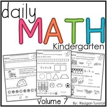 Preview of Daily Math Volume 7 Kindergarten