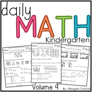 Preview of Daily Math Volume 9 Kindergarten