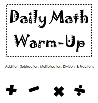 Preview of Daily Math Warm-Up – 34 Weeks