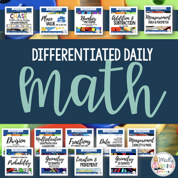 Preview of Daily Math Warm Ups Grade 3-6 - Differentiated Daily Math Practice Pages