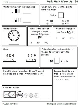 Math for Second Grade (Second Trimester) by Shelly Sitz | TpT