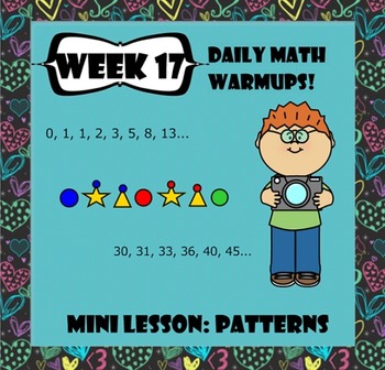 Preview of Daily Math Warm Ups Week 17 Patterns