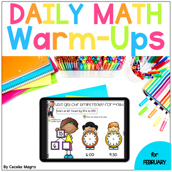 Preview of Daily Math Warm Ups for First Grade February