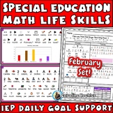 Daily Math Worksheet Sped Life Skills and IEP Goals FEBRUA