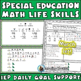 Daily Math Worksheets Review Sped Life Skills Practice IEP