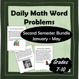 Daily Math Word Problems (Bell ringers) for Second Semester