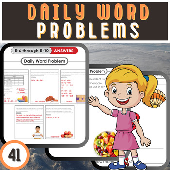 Preview of Daily Math Word Problems: Comprehensive Worksheets for Kindergarten to 5th Grade