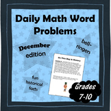 Daily Math Word Problems (Bell ringers) for DECEMBER