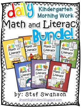 Preview of Daily Math and Literacy {ALL YEAR BUNDLE!} Kindergarten Morning Work