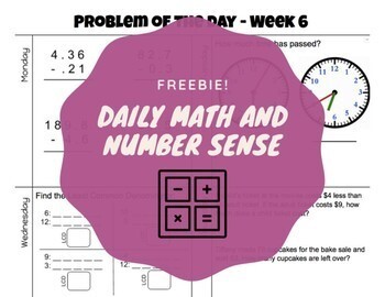 Preview of FREE Independent Daily Calculation, Number Sense, Place Value Activity