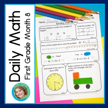 Preview of 1st Grade Daily Math Spiral Review Warm Up Morning Work April End of Year Review