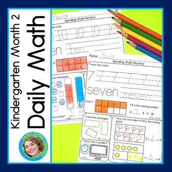 Preview of Kindergarten Daily Math Spiral Review Warm Ups Practice Morning Work October