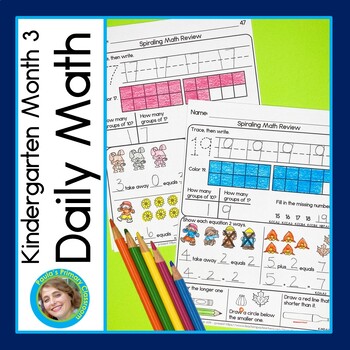 Preview of Kindergarten Daily Math Spiral Review Warm Ups Practice Morning Work November