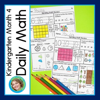 Preview of Kindergarten Daily Math Spiral Review Warm Ups Practice Morning Work December