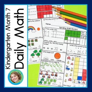 Preview of Kindergarten Daily Math Spiral Review Warm Ups Practice Morning Work March