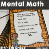 Daily Mental Math Task Cards Math Fun Games Warm Ups 5th 6