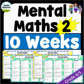 Preview of Daily Mental Maths 2 | Grade 4 & 5 | NO PREP | #hotdeals