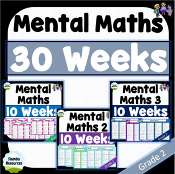 Preview of Daily Mental Maths Bundle | Grade 2 | NO PREP