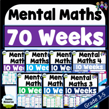 Preview of Daily  Mental Maths | Grade 3, 4 & 5 | FULL YEAR | Bundle