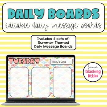 Preview of Daily Message Boards | Morning Meeting | Summer Floral | Summer Brights