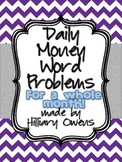 Daily Money Word Problems for a month {1st-3rd grade}