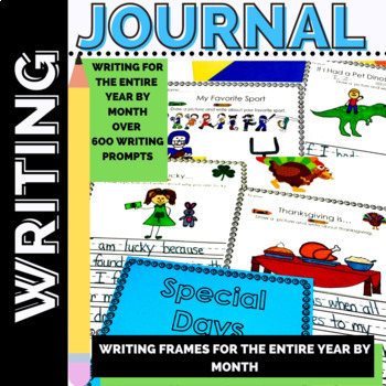 Preview of Daily | Monthly Journal Writing Prompts for the Entire Year First & Second Grade