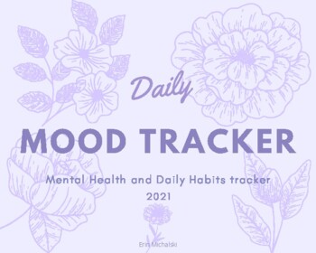 Preview of Daily Mood Tracker- Mental Health and Daily Habits Tracker