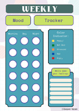 Daily Mood Tracking Chart Template, Health Wellness Planne